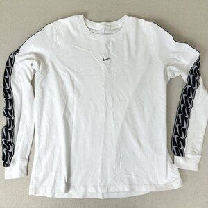 The Nike Tee, White Shirt, Long Sleeve w/ Logo Design, Womens Large